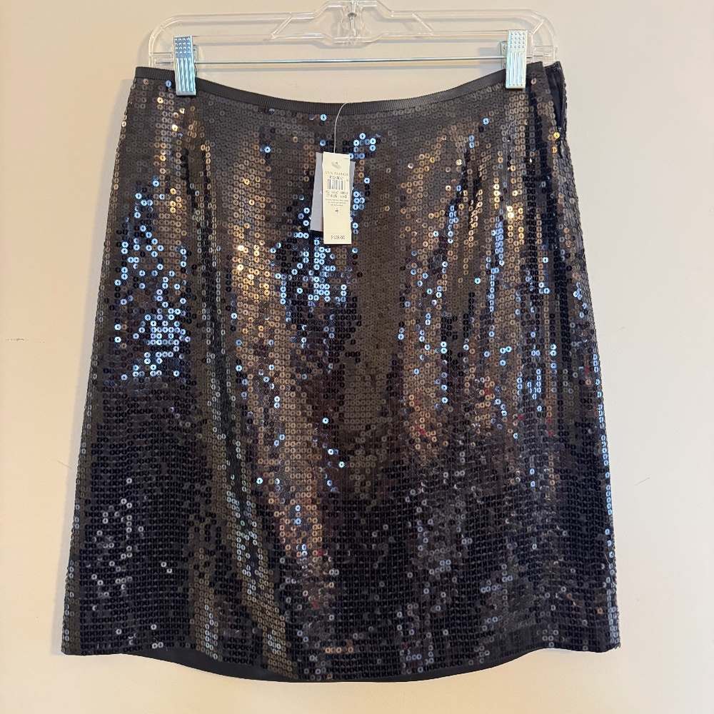 NWT Black Sequin Short Skirt, Ann Taylor (Size 4)